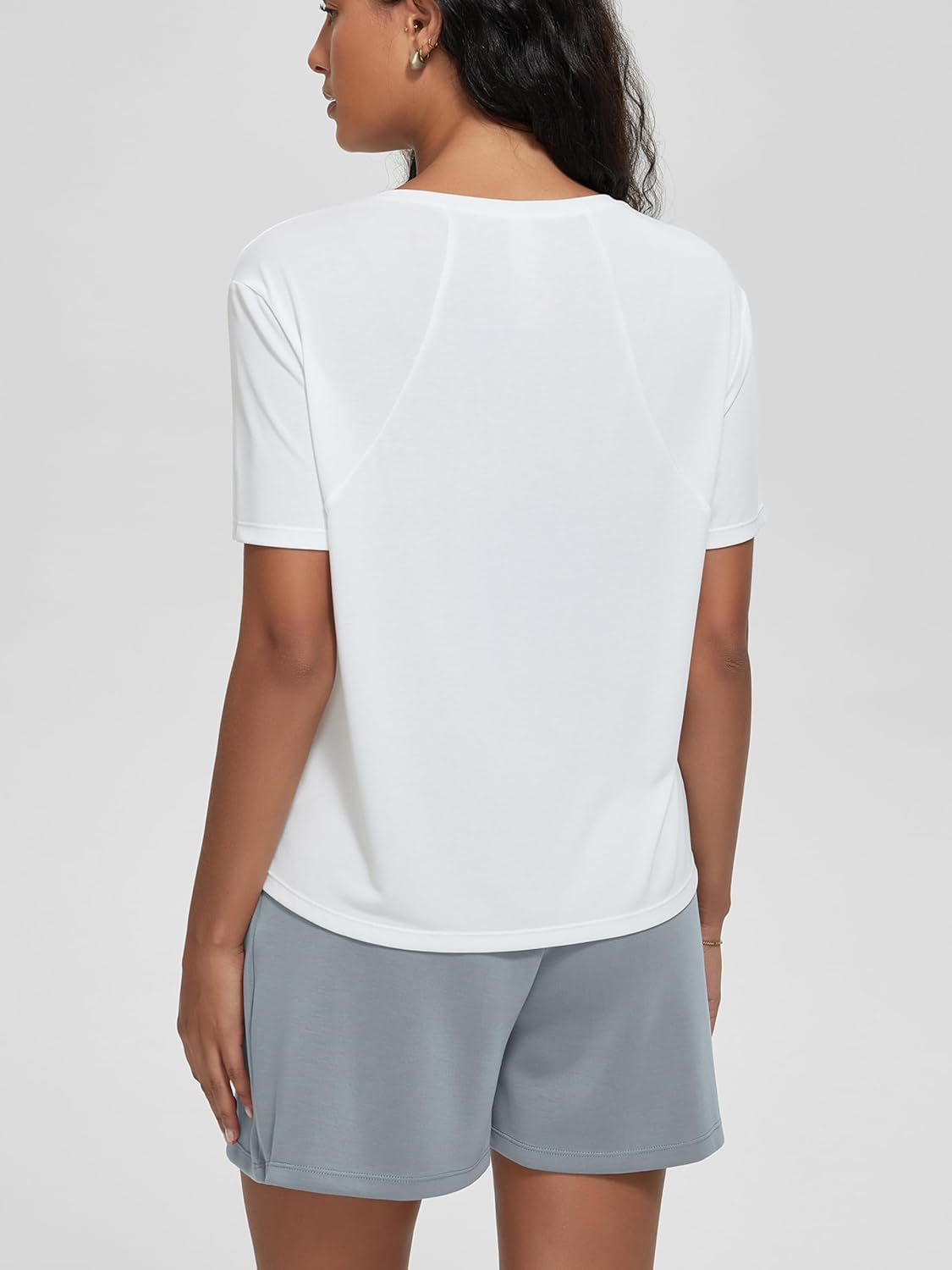 ODODOS Modal Soft Short Sleeve Shirts for Women Crew Neck Yoga Tee Casual Workout Tops - Image 4