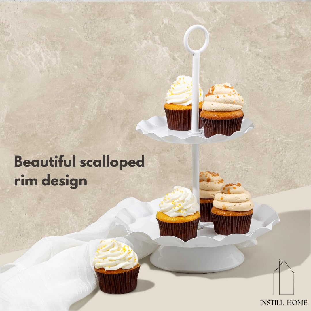 Set di 5 espositori in metallo per dessert, eleganti alzate per torte, cupcake e vassoi da portata, design versatile per feste di compleanno, buffet di nozze, addio al nubilato o baby