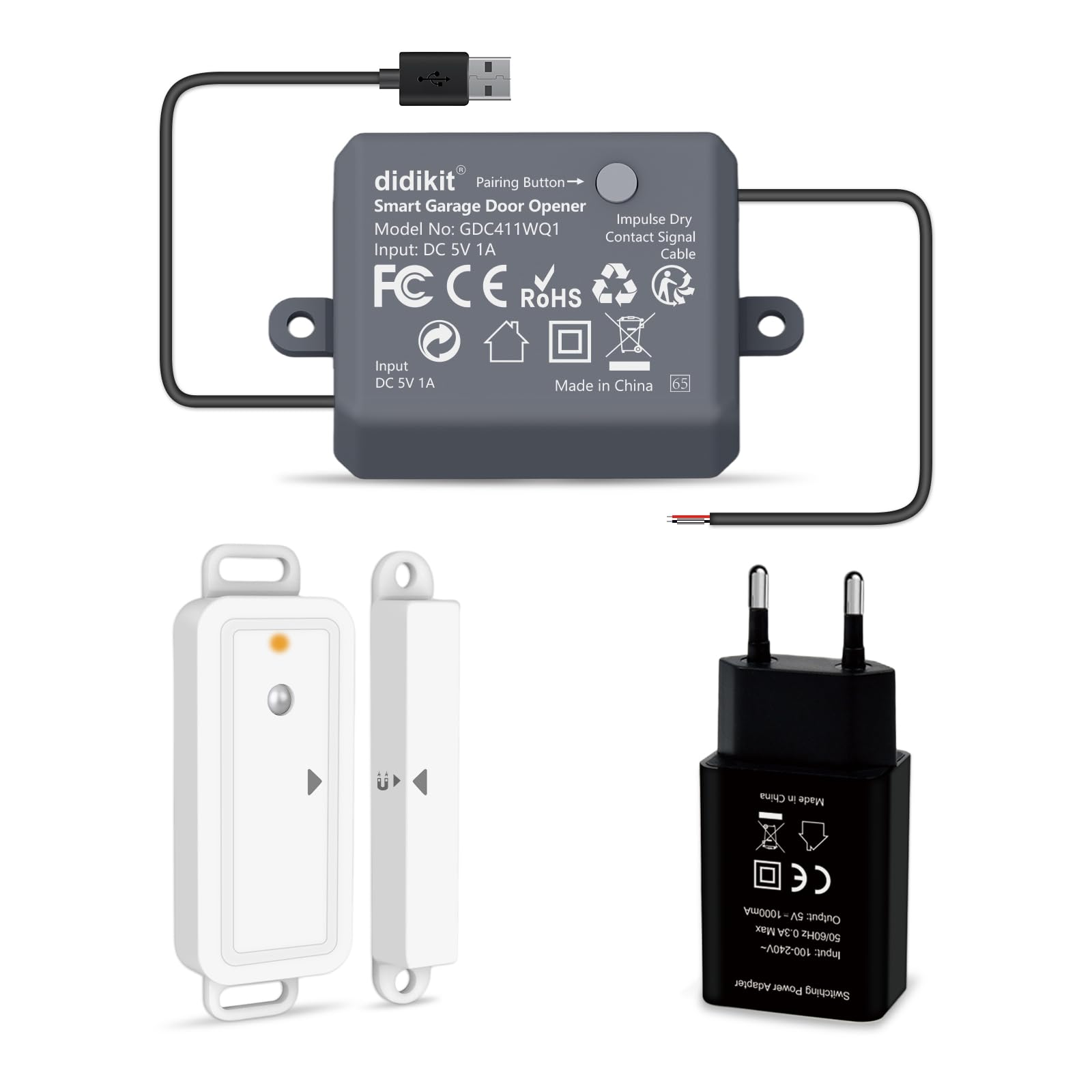 Apriporta WiFi Per Garage LoraTap - Controllo Da App E Con Alexa, Senza Hub, Compatibile Con Molte Porte Automatiche