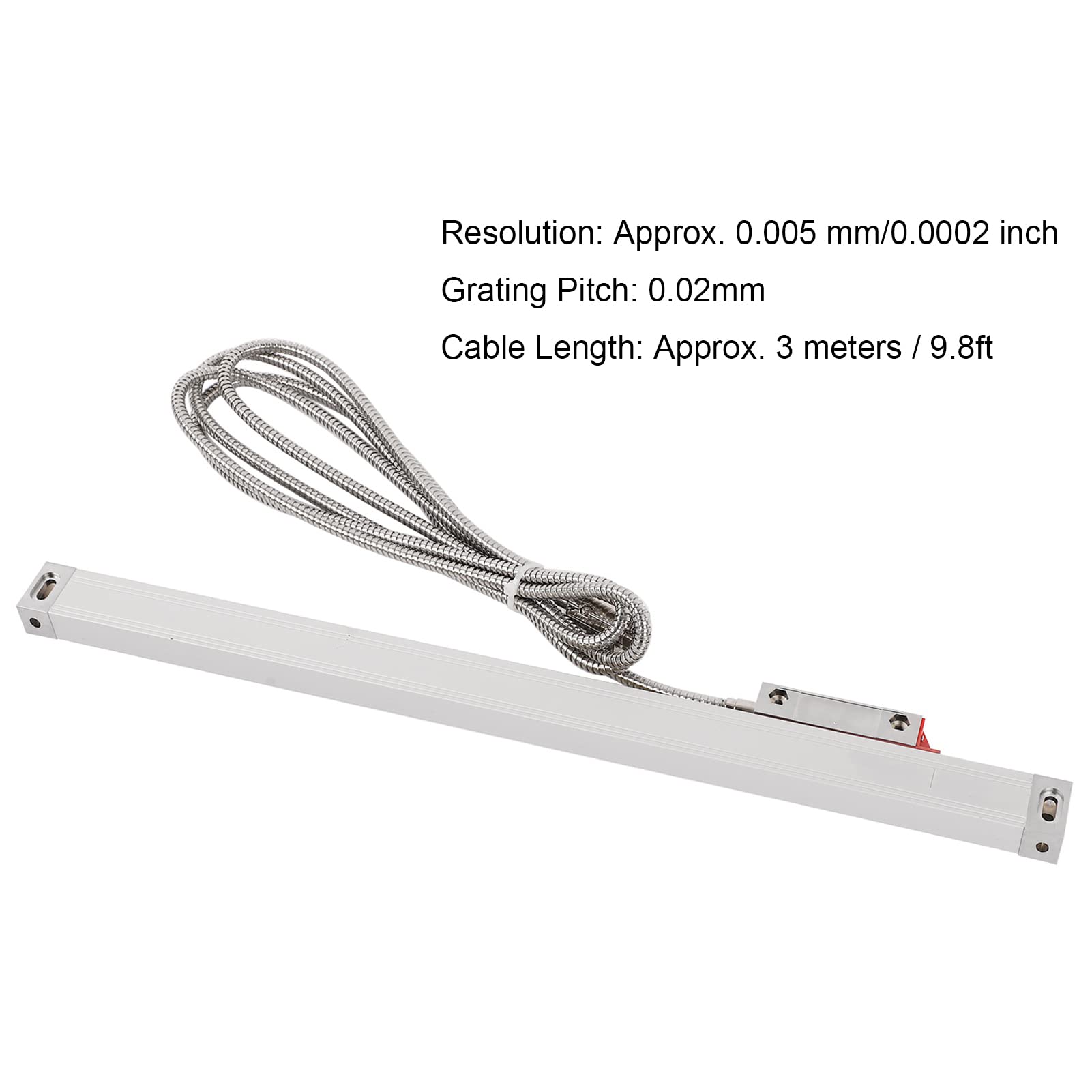 Encoder a Scala Lineare, Encoder a Righello Lineare, Encoder a Scala Lineare Ottica Ad Alta Precisione Sensore Righello a Reticolo 5 μm per Tornio DC5V con Cavo (1000)