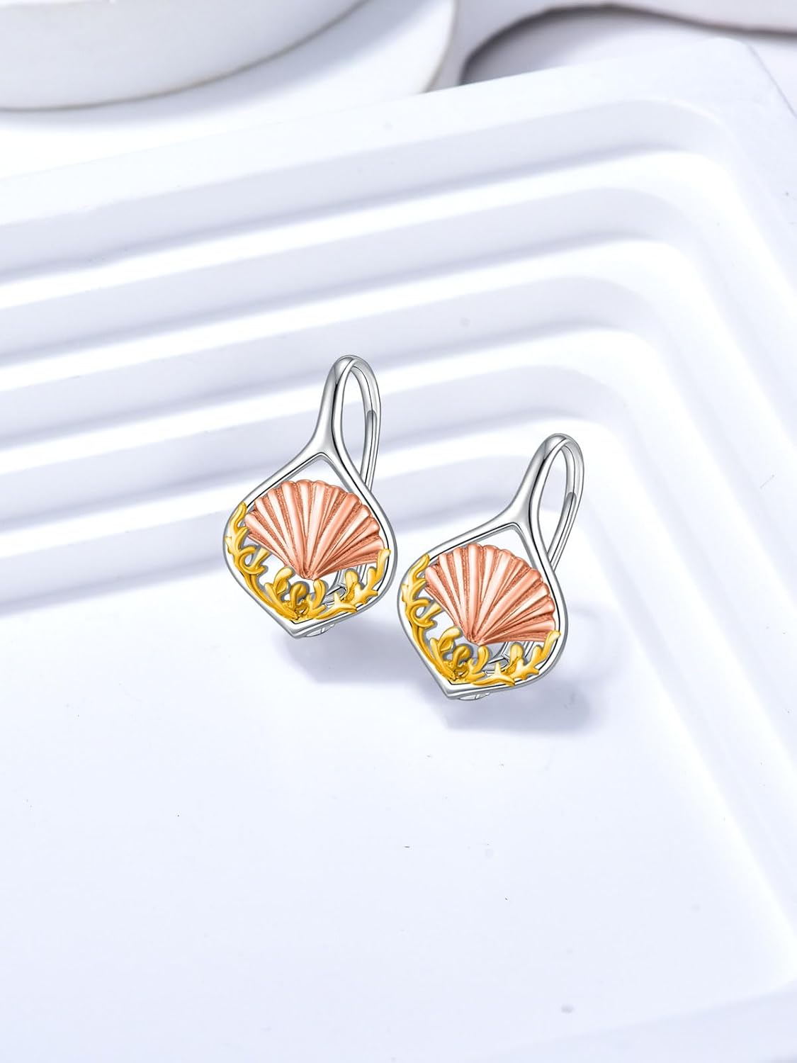 WINNICACA Ocean Leverback Earrings 925 Sterling Silver Sea Animal Beach Turquoise Dangle Drop Earrings Jewelry Christmas Birthday Gifts for Women Daughter Friends - Image 2