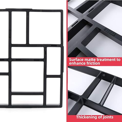 Miniatura 3 de Anothera Moldes de hormigón reutilizados de 17.5 x 15.5 x 1.5 pulgadas, para pavimentar caminos de camino, para pavimentar caminos de bricolaje para