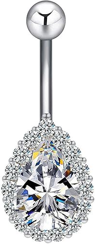 Piercing para el ombligo para mujer, diseño de gota de agua