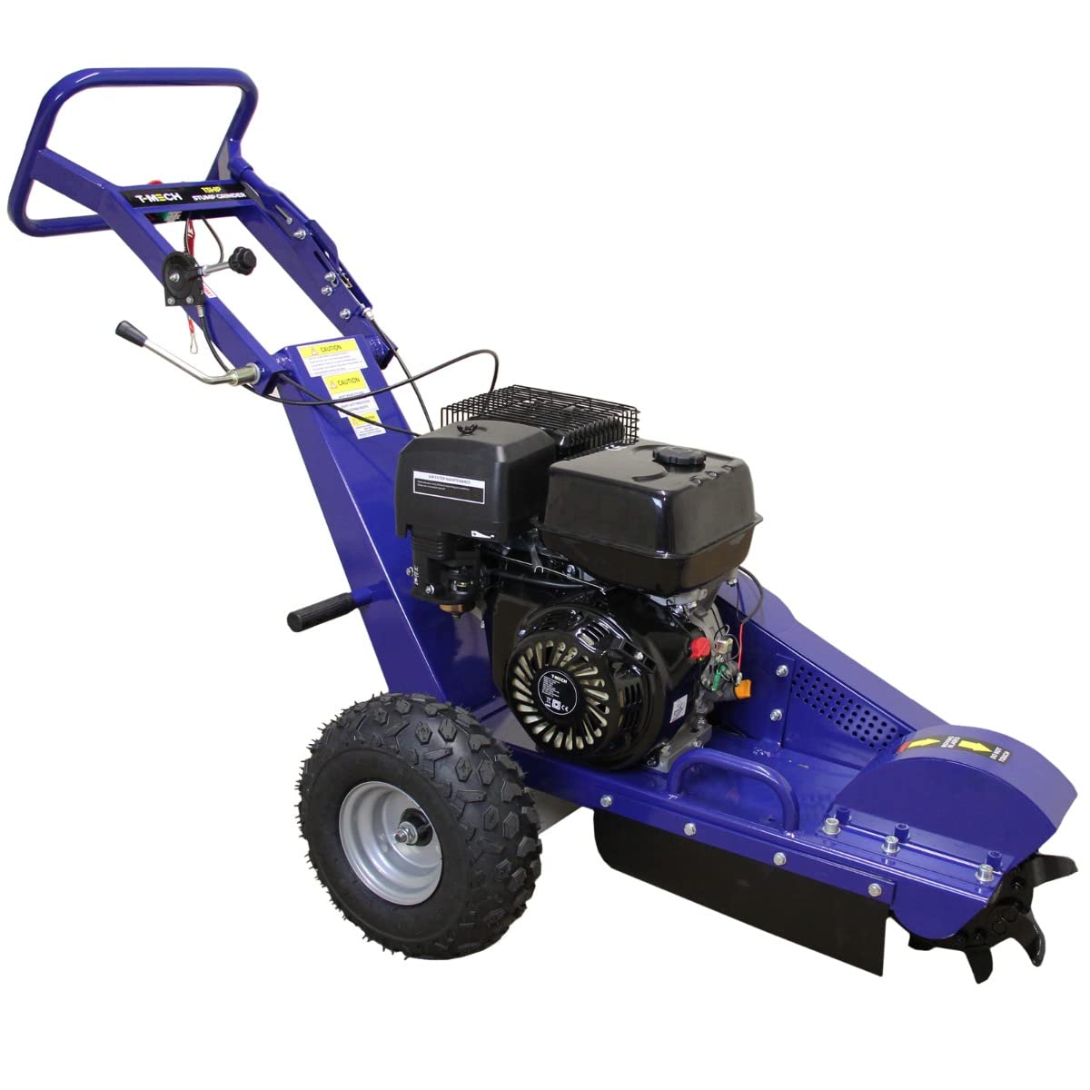 Rogneuse de Souche Déchiqueteuse Racines Moteur 15 CV 4 Temps 9 Lames Tungstène Coupe 22,5 Sous Sol / 51.5 cm Dessus Sol [PPE + Kit Entretien GRATUITS] Jardinage Aménagement Paysagiste T-Mech