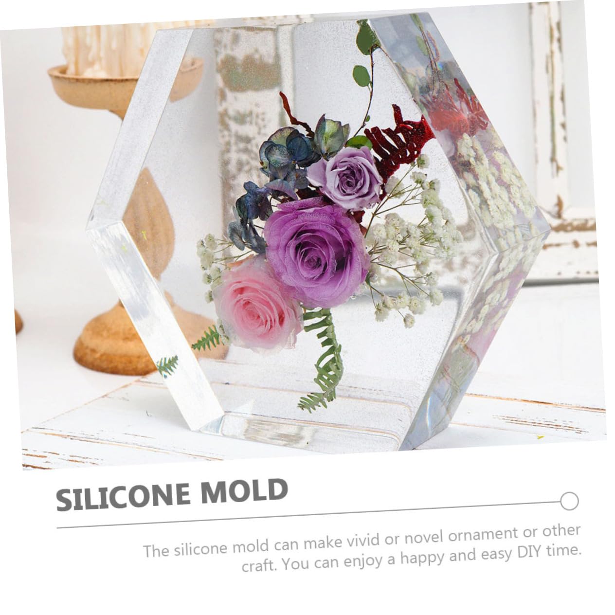 Housoutil 3pezzi Stampo in Silicone Per Resina Epossidica Forma Quadrata Forma Cuore Stampo Fai Da Te Per Decorazioni Creative