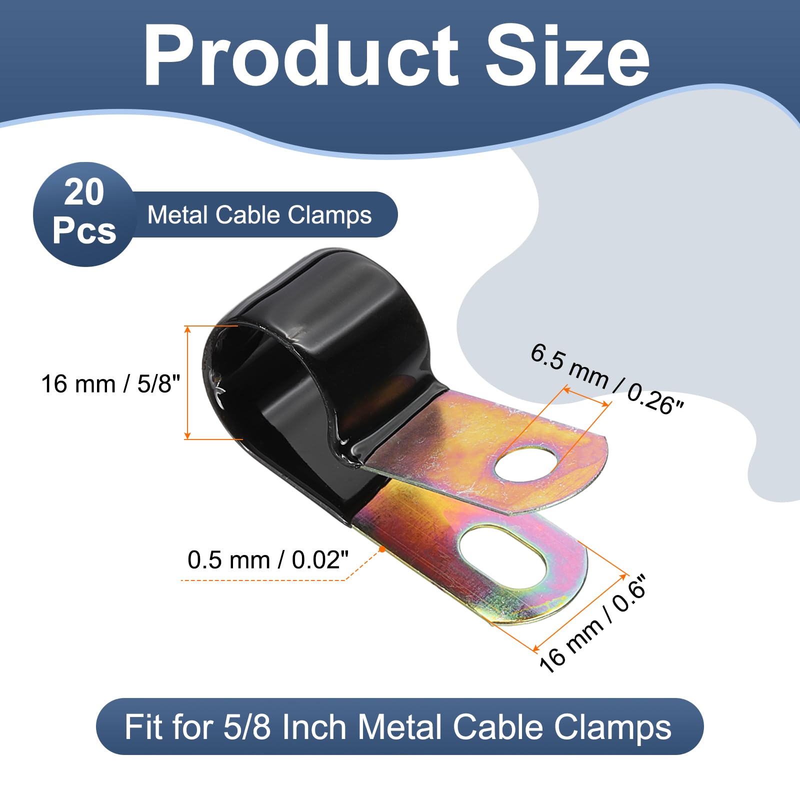 PATIKIL 5/8 Inch Vinyl Coated Cable Clamps - Image 2