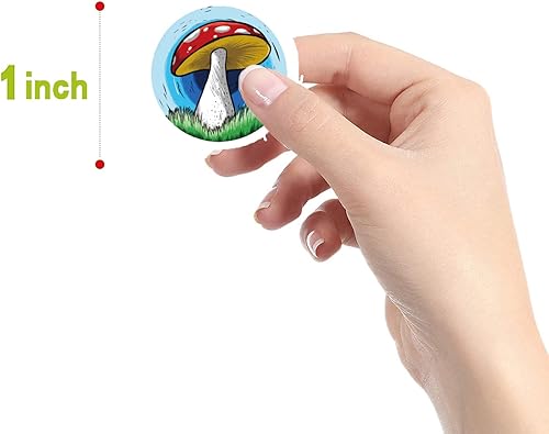 Miniatura 2 de Calcomanías de hongos 500 unidades 8 rollos de calcomanías de plantas coloridas medio-conscientes para niños niñas niños para botella de agua laptop