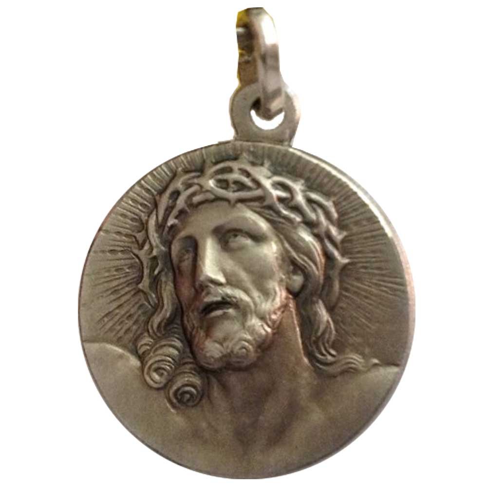 I G J Srebro próby 925 Ecce Homo (Behold the Man) Medal - Święte oblicze Chrystusa, Srebro szterlingowe, Bez kamieni szlachetnych