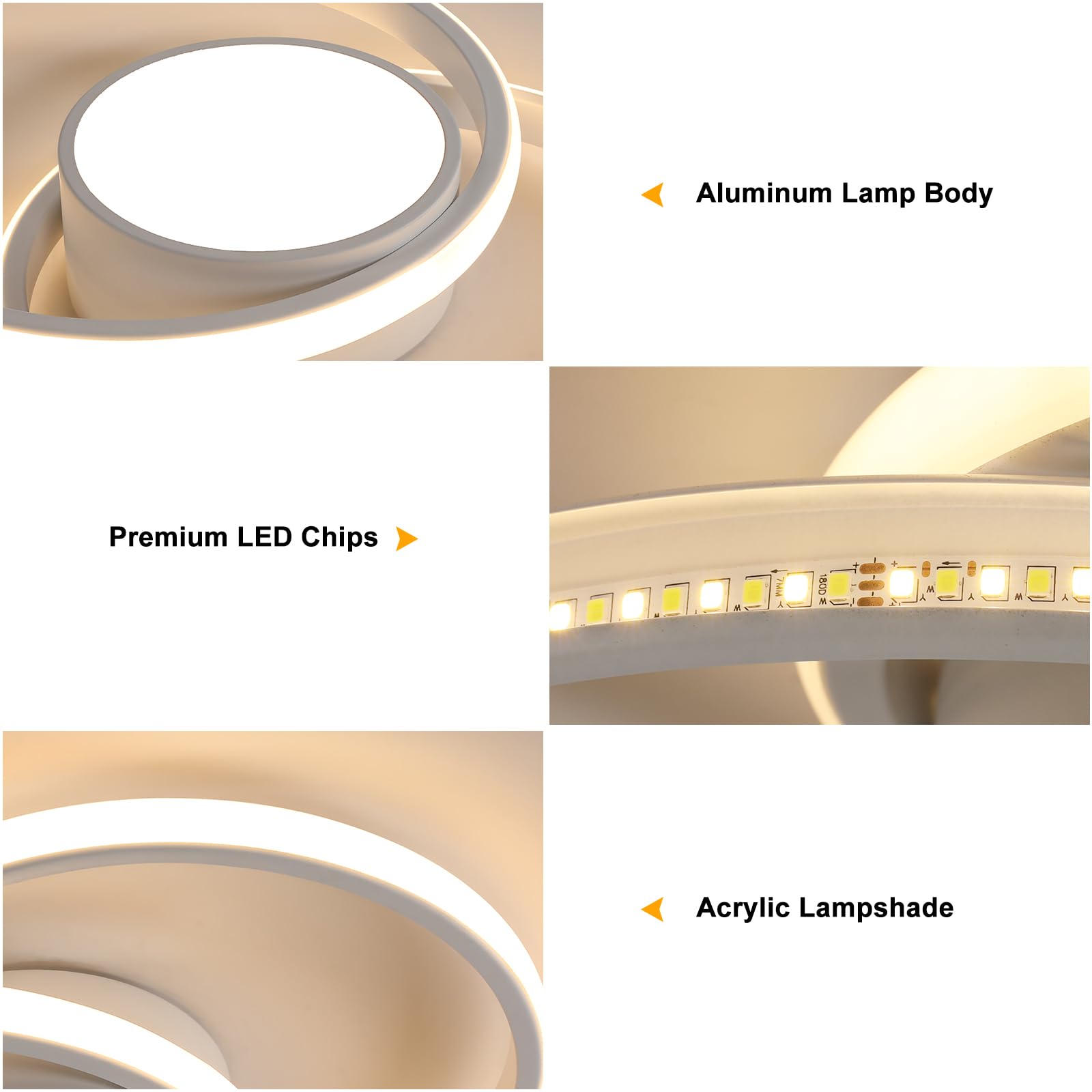 DELIPOP Plafoniera LED Dimmerabile, 40W 3980LM Lampada da Soffitto Moderna con Telecomando 3000K-6500K, Lampadario LED Soffitto per Camera da Letto Soggiorno Cucina Corridoio Ufficio, Bianco