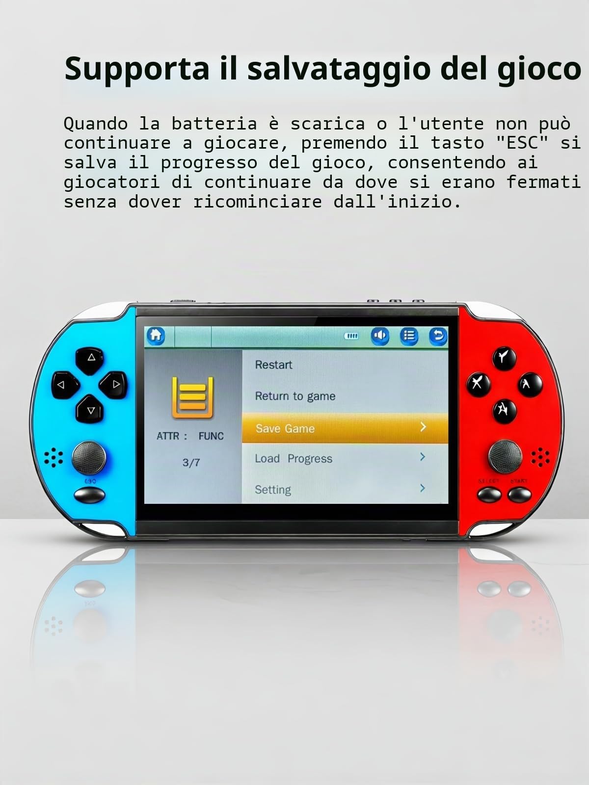 Console per videogiochi MP4/MP3 da 5,1 pollici, emulatori multipli, giochi classici retrò integrati, console portatile perfetta per compleanni all'aperto/viaggi tempo libero intrattenimento