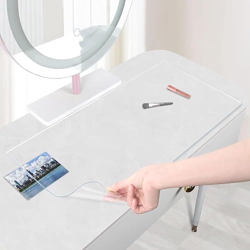LJTGFHP 13x10in Clear Table Cover Protector, Clear Desk Mat, Table Protector, 2.
