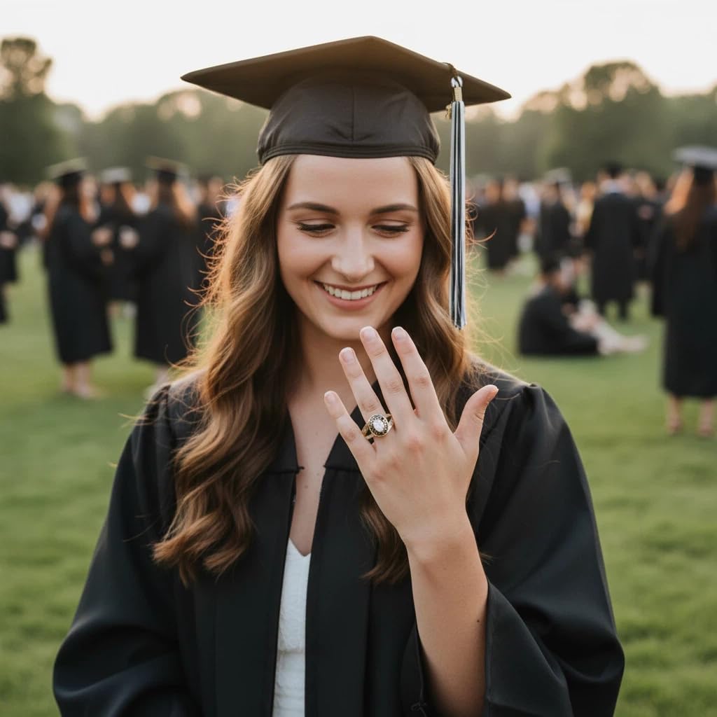 Personalized Class Ring for Women – Custom Graduation Ring with Birthstone, Name & Year – Engraved High School or College Class Rings 2026 Gift - Image 4