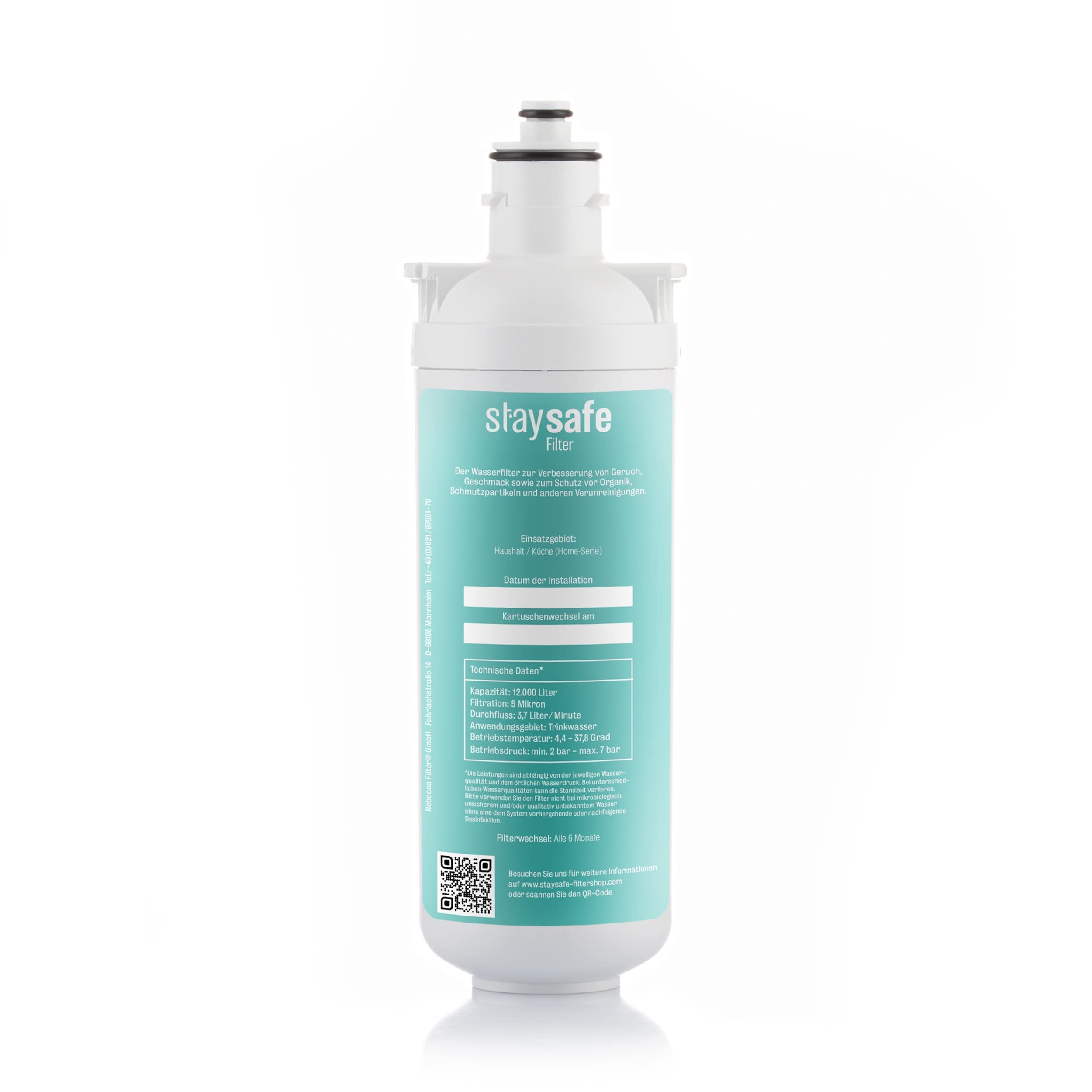 BASE Ersatzfilter | Wasserfilter Untertisch Ersatzkartusche | Ersatzkartusche für Base Wasserfilter, Langlebige Aktivkohle-Filterkartusche gegen Schadstoffe, Schnellwechselsystem