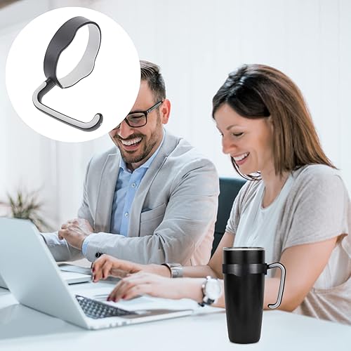 Miniatura 3 de Asa de vasos aislados de 20 onzas, mango de vaso antideslizante, mango de taza de viaje, compatible con vaso de 20 onzas, mango de vaso negro, mango