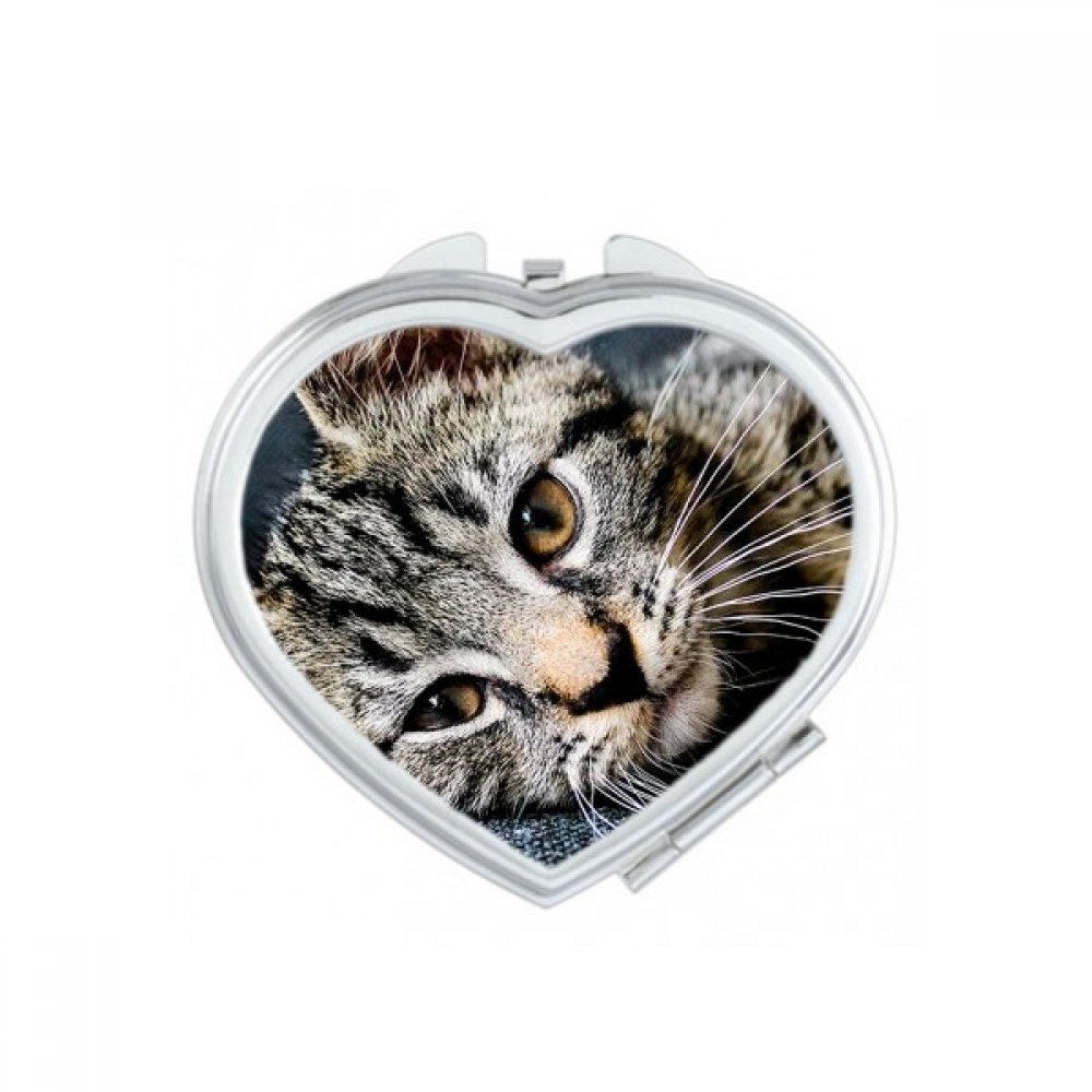 Miroir compact mignon à rayures pour sac à main et retouches express