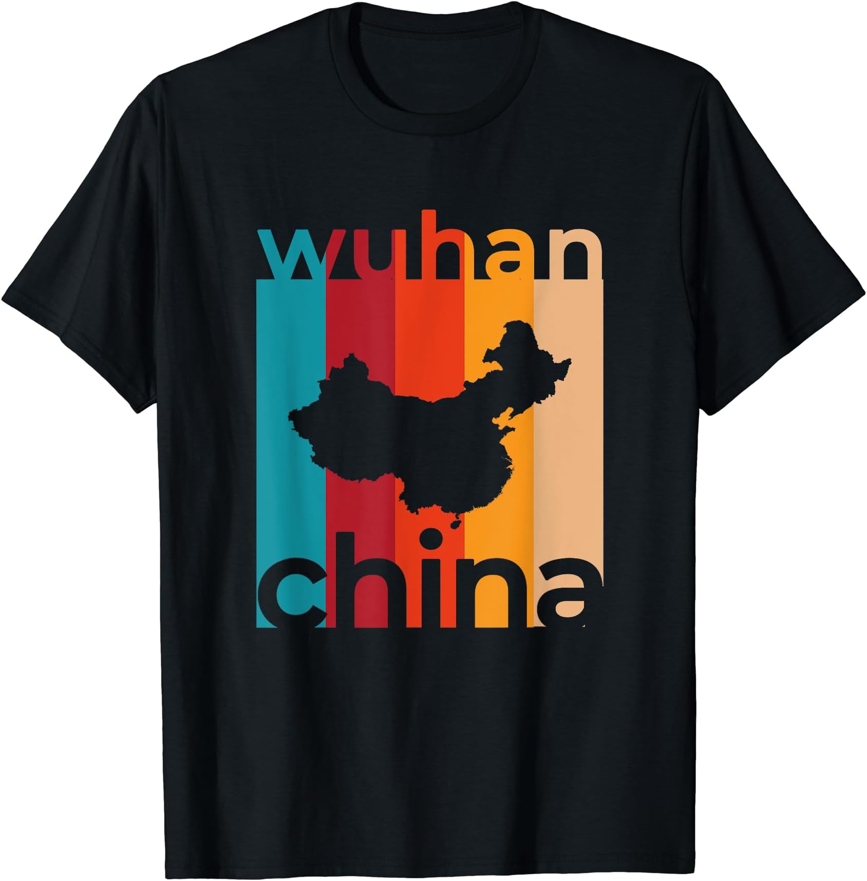 Wuhan China Retro Cutout Souvenir Vintage T-Shirt