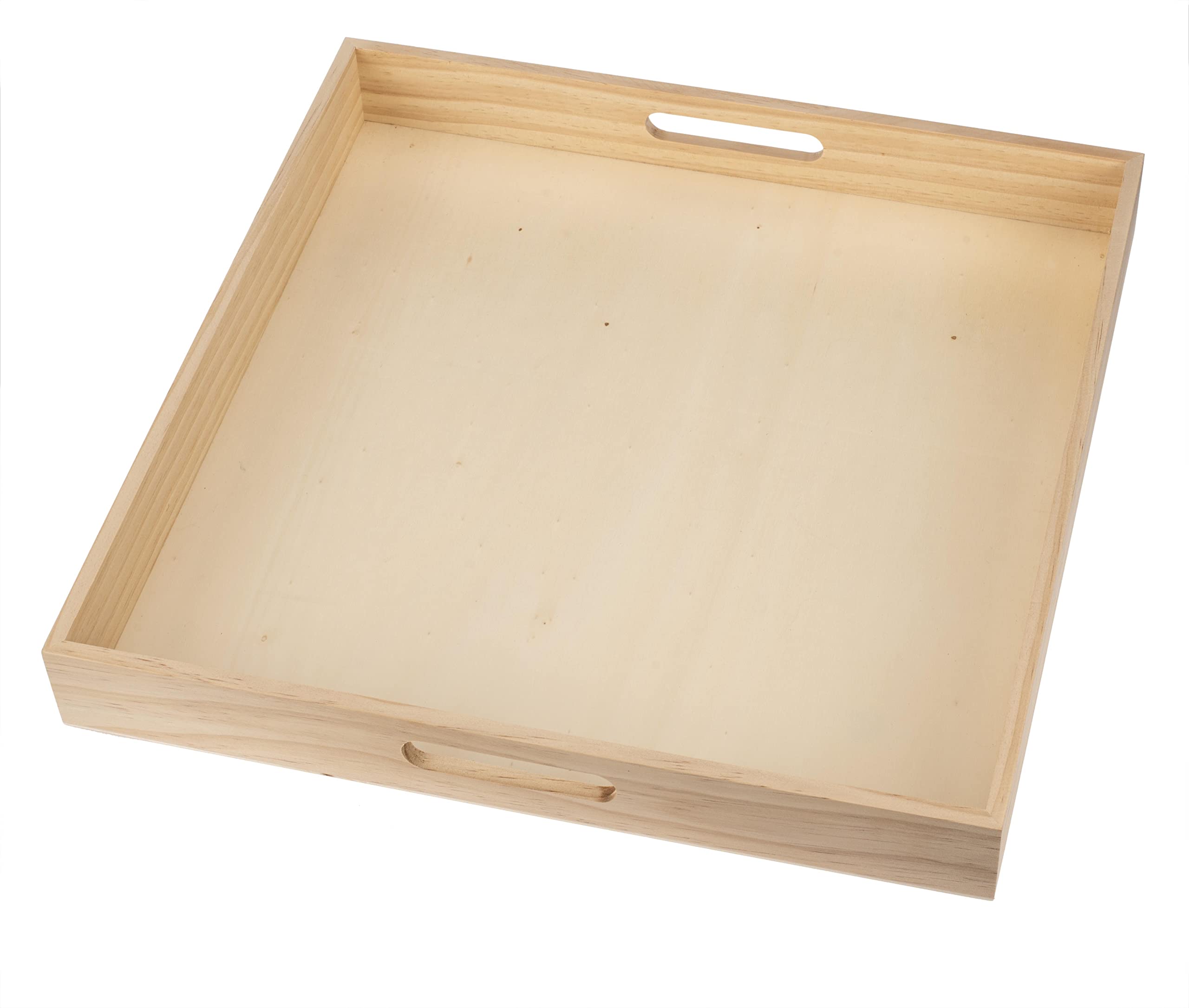 Lot De 5 Plateaux Décoratifs En Bois - Grand Plateau 40x40 Cm + 4 Petits 18x18 Cm - Hauteur 8 Cm - Style Flammé