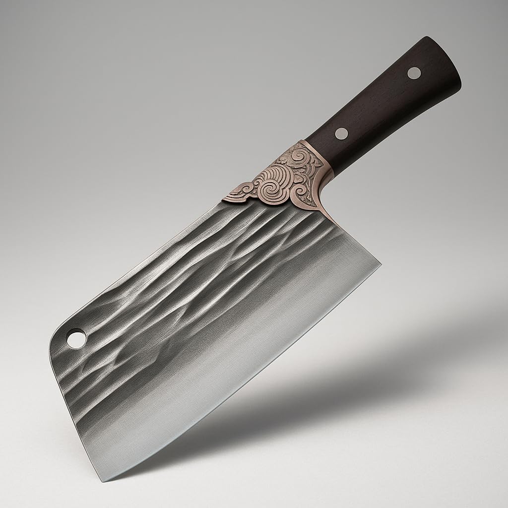 Machado Stainless Steel Damascus Stylish Vintage Bolster, Super Sharp Hand-Forged Precision Butcher Knife, Ideal Meat And Poultry Cutter, Multicolor