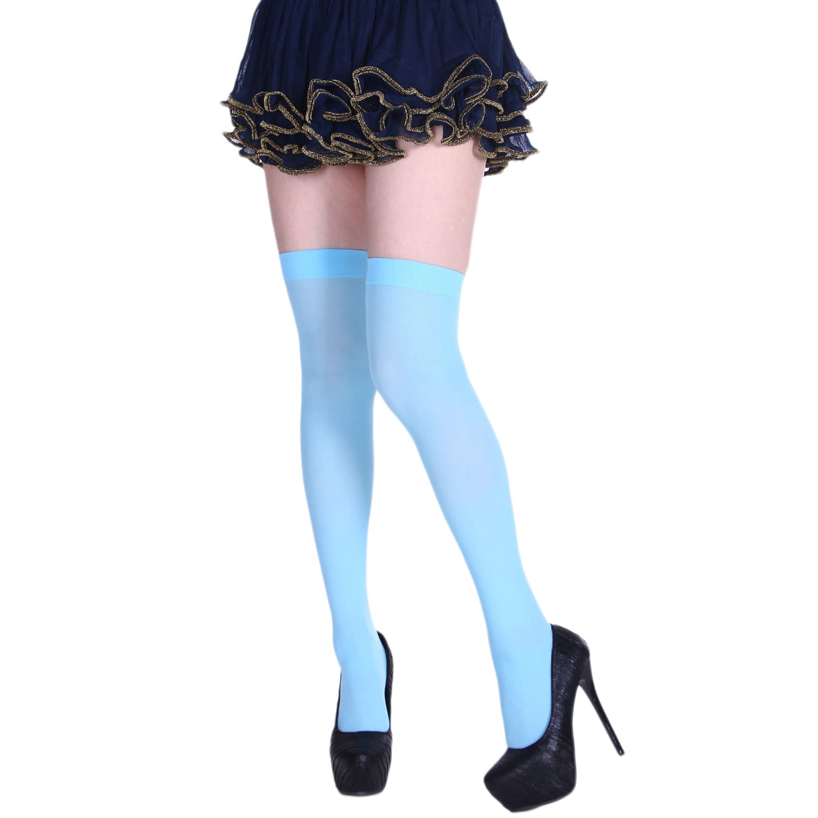 Maxtonser Extra Long Socks Thigh High Tube Cotton Socks Extra Long Boot Stockings for Women Color Over Knee Stockings