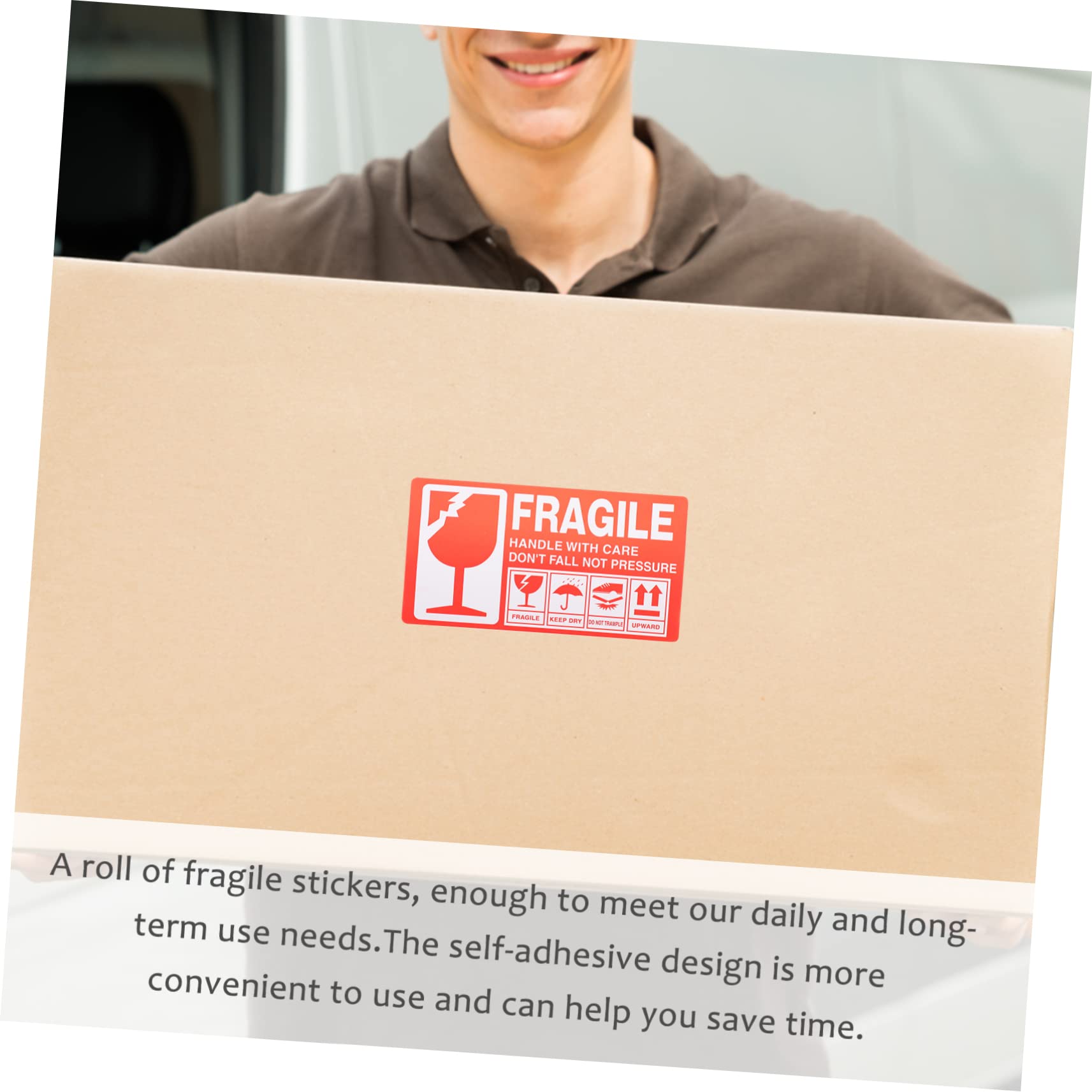 DOITOOL 2 Etichette Fragili Adesive Resistenti Impermeabili per Spedizioni per Pacchi Fragili Confezione