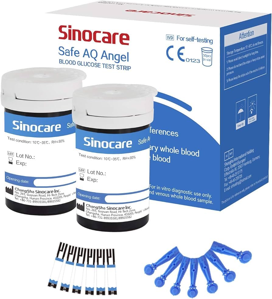 Sinocare Safe AQ Angel Blood Glucose Test Strips (50 Strips) | Compatible with Safe AQ Angel Blood Glucose Monitor | Easy Self Testing | Accurate & Hygienic Diabetes Monitoring-image-19