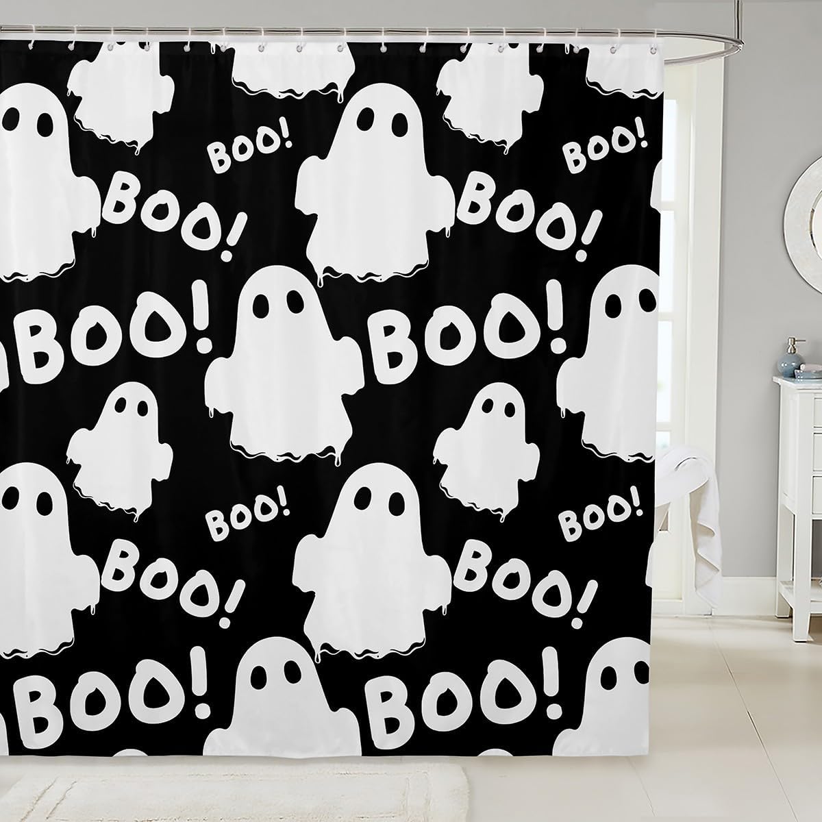 Feelyou Football Shower Curtain Rugby Sports Bathroom Shower Curtain Set for Kids Teens Football Ball Game Bath Curtain Gift for Football Lover Black Red Kids Bathroom Accessories 72"x84"