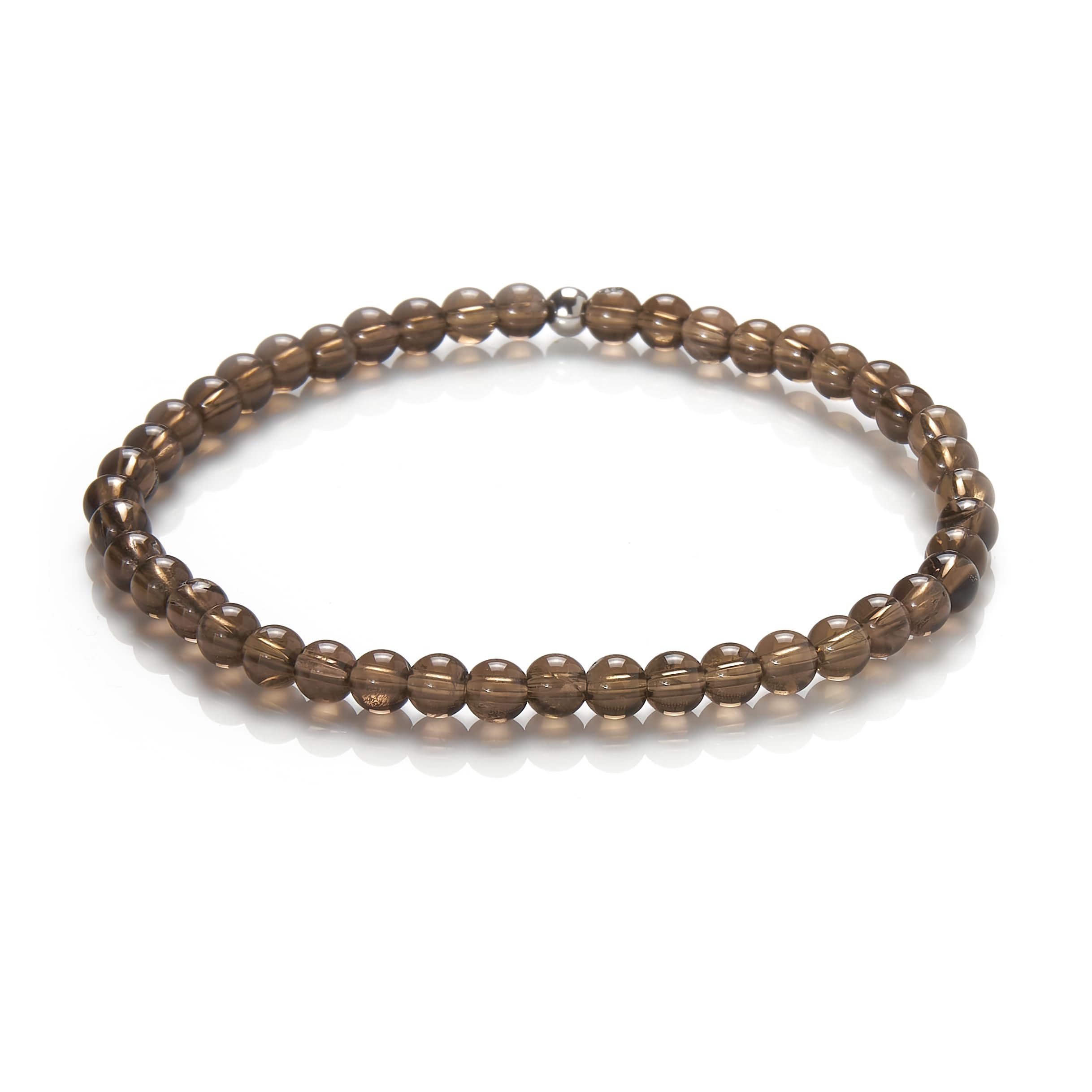 Generisch Rauchquarz Armband - Edelstein-Armband - Kugel-Armband 4mm - Perlenarmband (Rauchquarz)