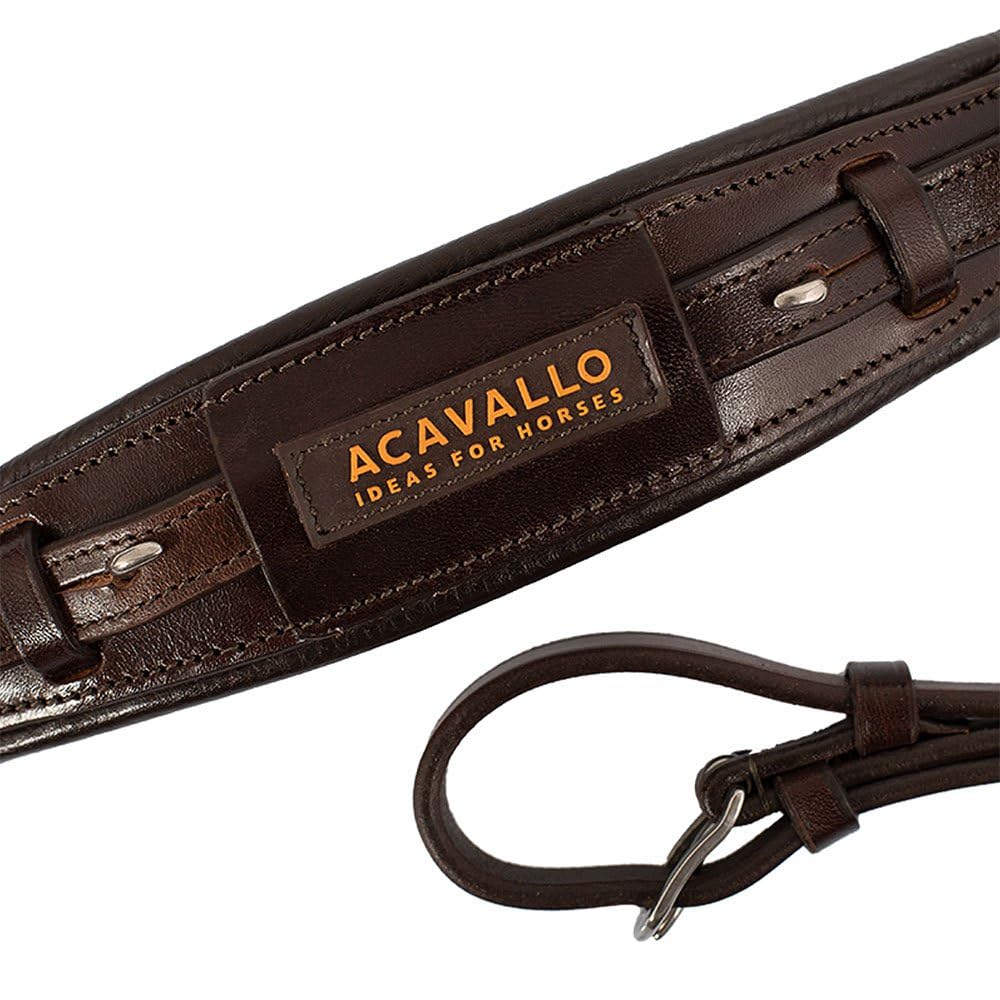 Nasalina ACavallo per hackamore in pelle pieno fiore imbottita con schiuma Marrone Scuro