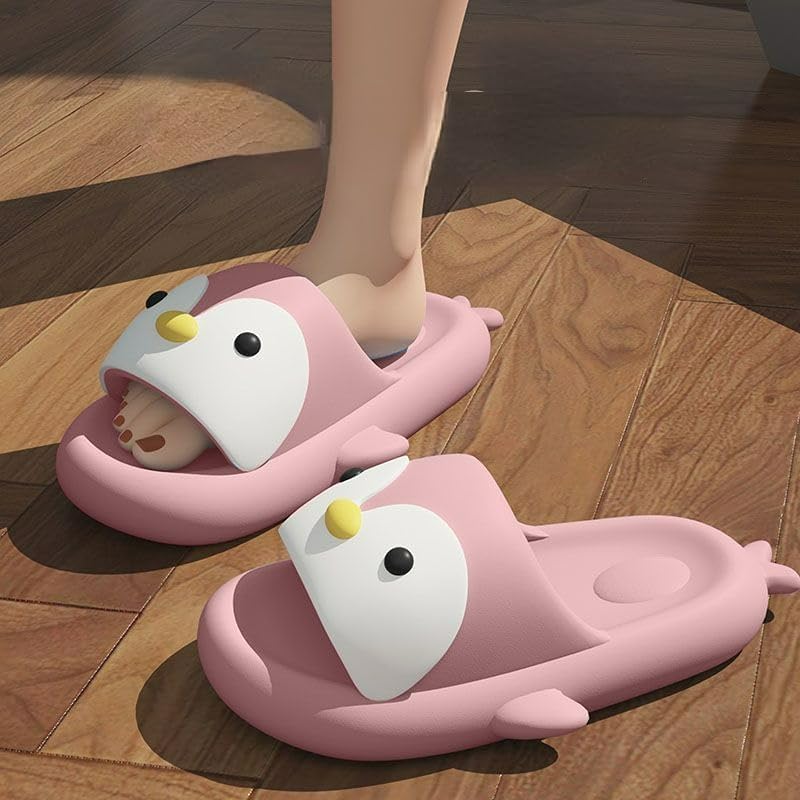 Cute Penguin Slippers for Women Single-strap Flip-flops EVA 1.6" Y2K Platform Slides Height Increase Anti-Slip Thick Sole Indoor Shower Sandals Outdoor Travel Beach Sandals - Image 2