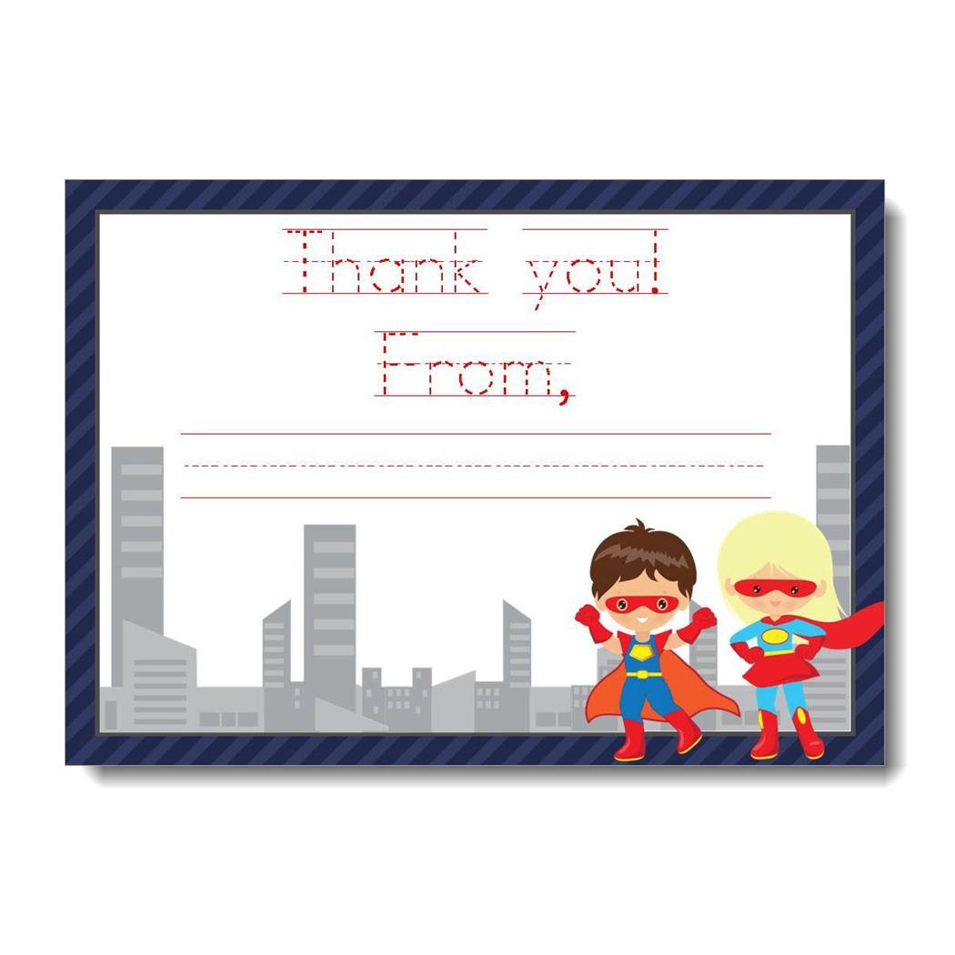 Amazon.com : Superhero Thank You Notes for Kids, Boy and Girl Superhero  Thank You Cards, Superhero Stationery Set, Thank You Card with Superheroes  | Includes 12 Flat Note Cards and Envelopes :