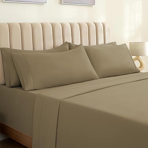 Miniatura 1 de LuxClub Juego de sábanas de 6 piezas tamaño Queen, sábanas transpirables de lujo, bolsillos profundos de 18 pulgadas, ecológicas, sin arrugas,