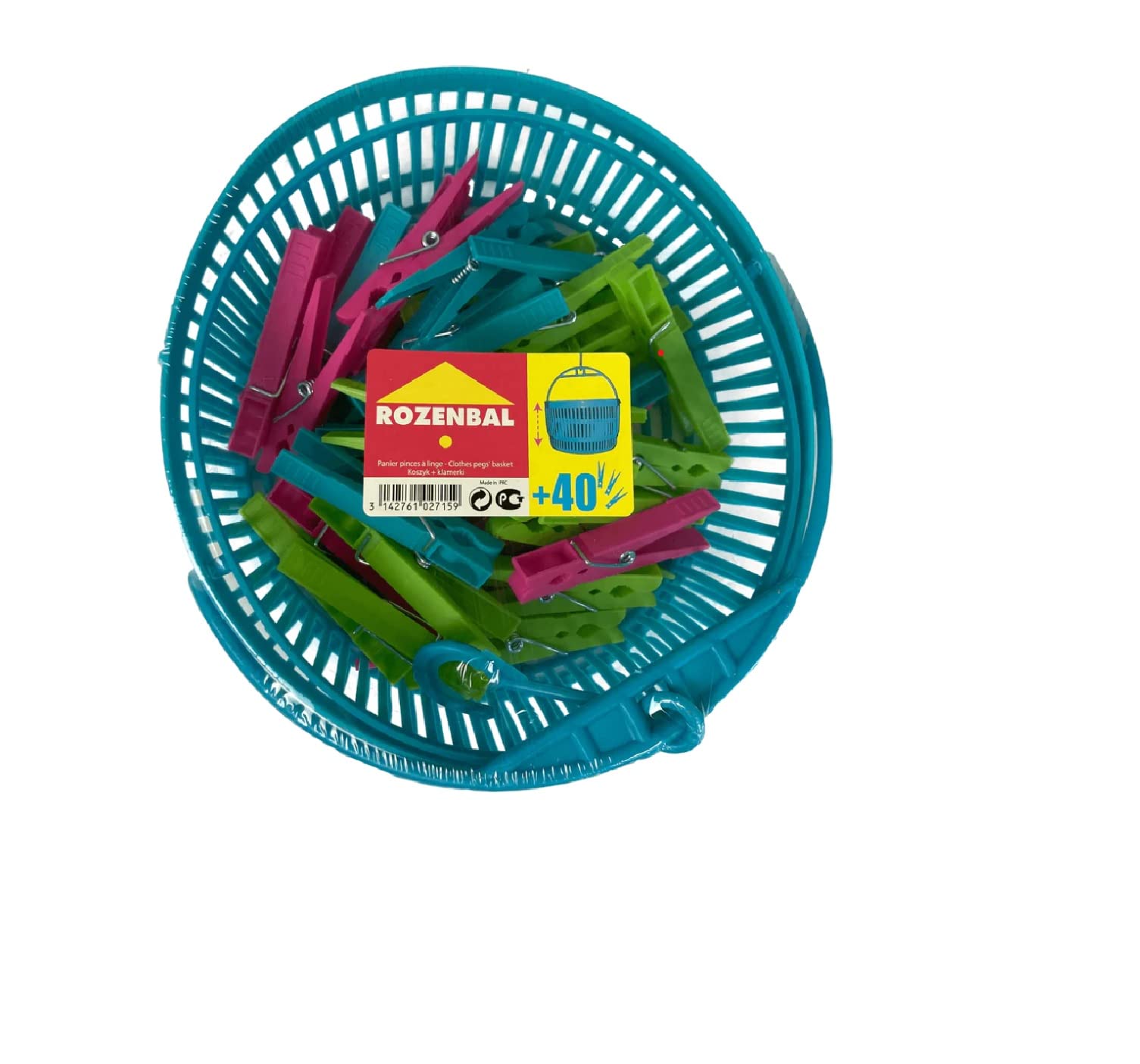 Rozenbal 40 Pegs in a Round Basket