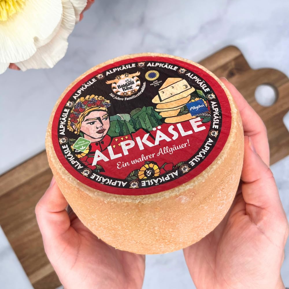 Baldauf Alpkäsle - Hartkäse aus Heumilch - Heumilchkäse aus Allgäuer Rohmilch, ca. 800 Gramm Laib