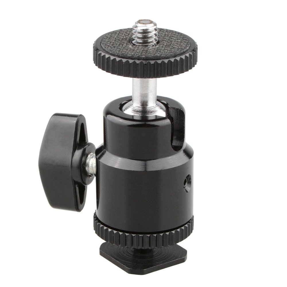 CAMVATE 1/4 Mini tête à rotule Flash Hot Shoe Support à vis for Trépied pour Appareil Photo