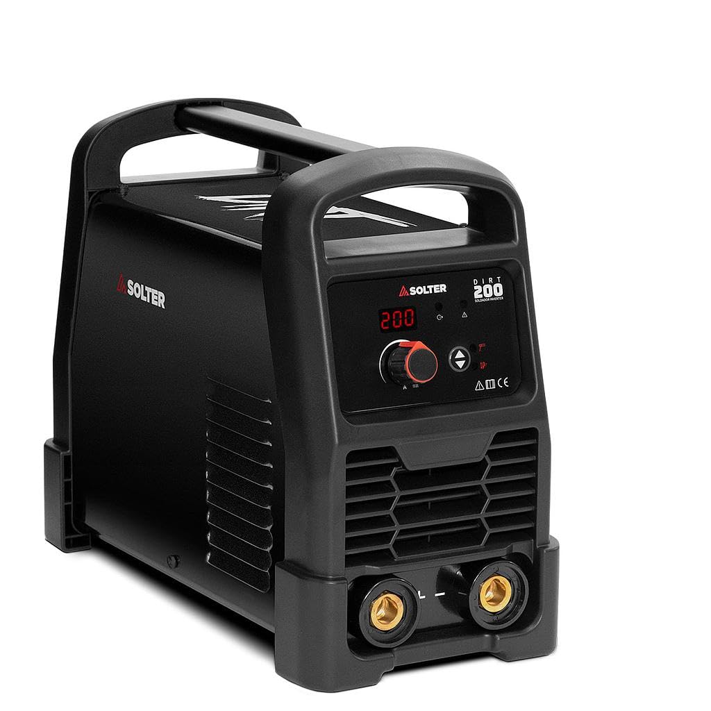Solter Equipo Inverter de Soldadura DIRT 200A Tecnología TIG/MMA Lift-Arc y Arc-Sense Regulación Digital Precisa Compatible con Electrodos de Aluminio y Generadores Eléctricos
