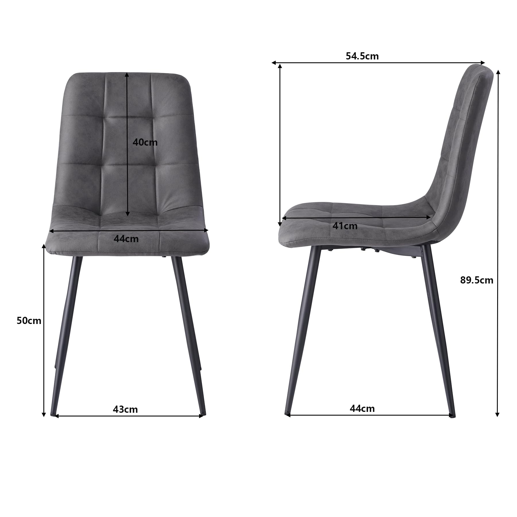 DEYARNA Ensemble de salle à manger 5 pièces ronde 100 cm 4 chaises cuir synthétique cuisine salon balcon restaurant bureau (couleur bois clair + gris foncé)