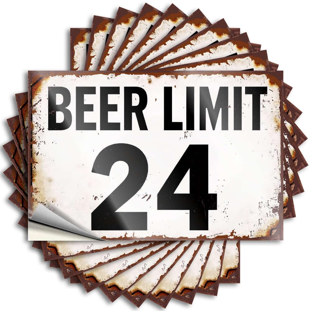 Decal Cool Vinyl Decals, Funny Decor for Bar Waterproof Tumbler Stickers for Water Bottle | Beer Limit 24 Perfect for Teacher Laptop Decor(12X18CM)