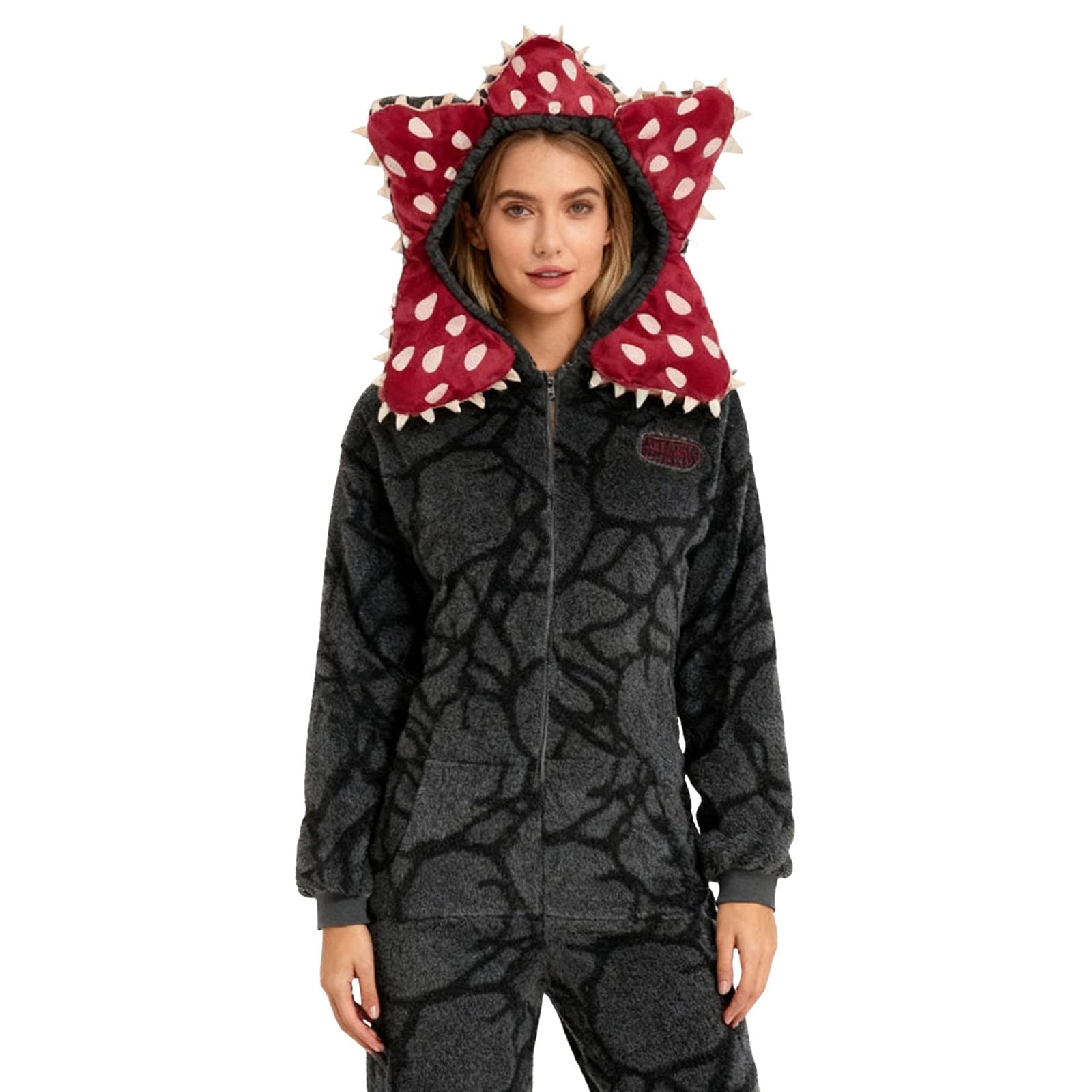 Unisex 3D Demogorgon Onesie Kostüm Weihnachts Pyjama Familie Set Winter Pajamas Flauschig Kuschelanzug Thermo Fleece Einteiler Weihnachten Schlafanzug