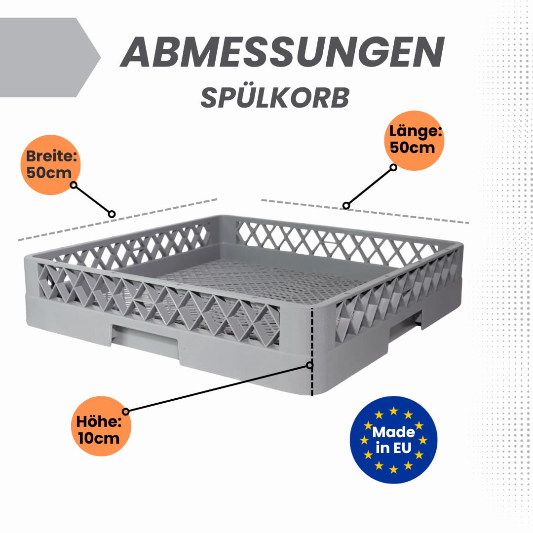 4-er Set Besteckkorb Gastro – Spülkorb Gastronomie 50x50 – für Besteck & Kleinteile – Spülmaschinenkorb universal, feinmaschig, stapelbar – Zubehör für Hotel, Restaurants oder Caterer
