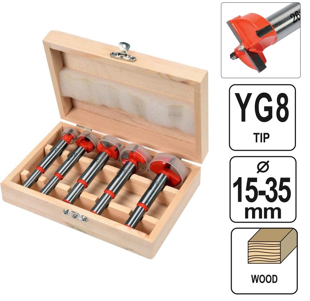 YATO Narzędzie 5PCS FORSTNER SET 15, 20, 26, 30, 35 - YT-33015