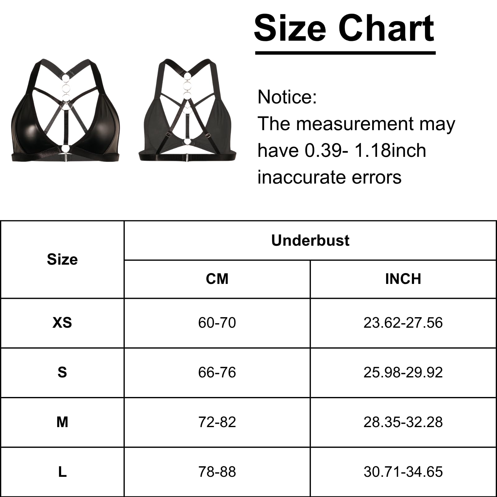 Soutien-gorge sexy à bretelles dos nu en cuir synthétique pour femme - Bralette dos nageur - Sans fil - Push Up - Col en V plongeant - Bustier creux - Dos nu - Corset gothique punk - Clubwear