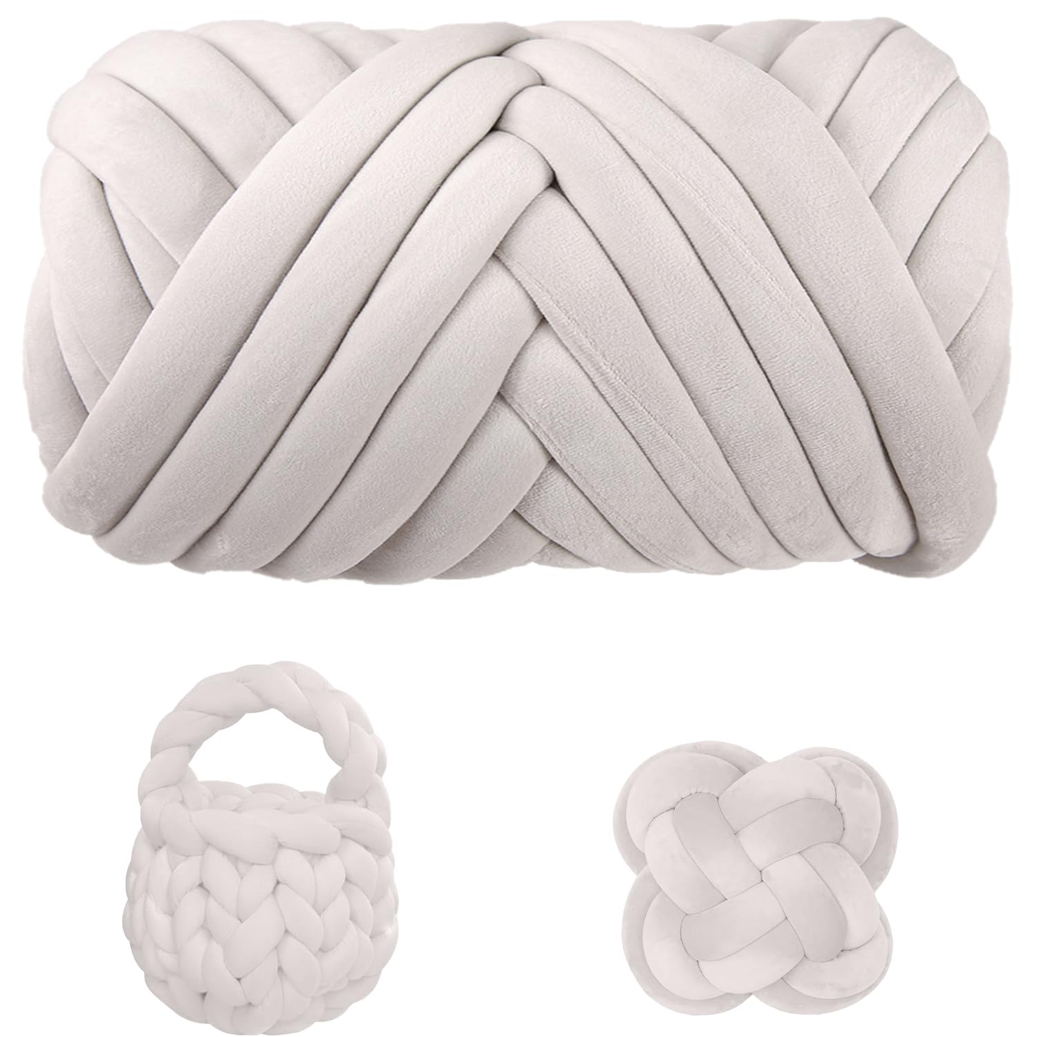 Maxee Dicke Wolle Garn 500g, Chunky Yarn XXL Wolle zum Handstricke, Sperrige Textilgarn zum häkeln für körbe, Decke, Kissen, Rucksack