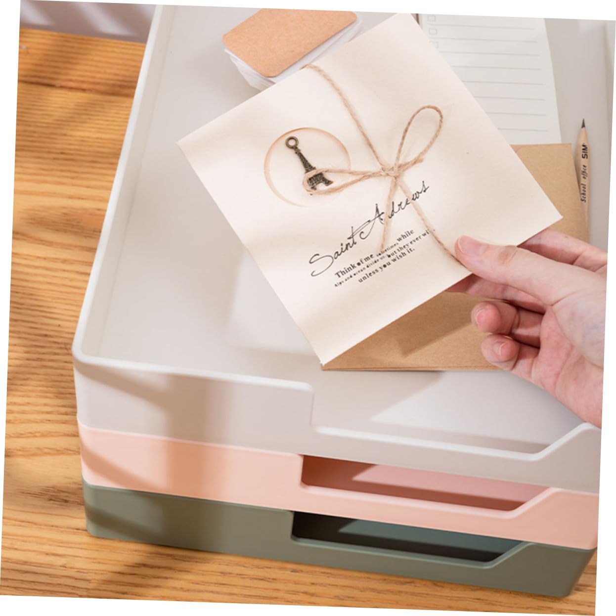 Contenedor de Almacenamiento de Archivos A4 Rosa Ps para Oficina y Estudio