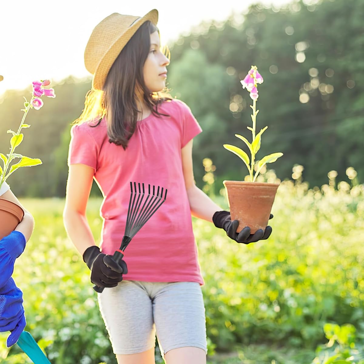 Narzędzie do odchwaszczania z ergonomicznym uchwytem, stal nierdzewna, odporna na rdzę, do poluzowania gleby i zbierania liści, niezbędne wyposażenie ogrodowe