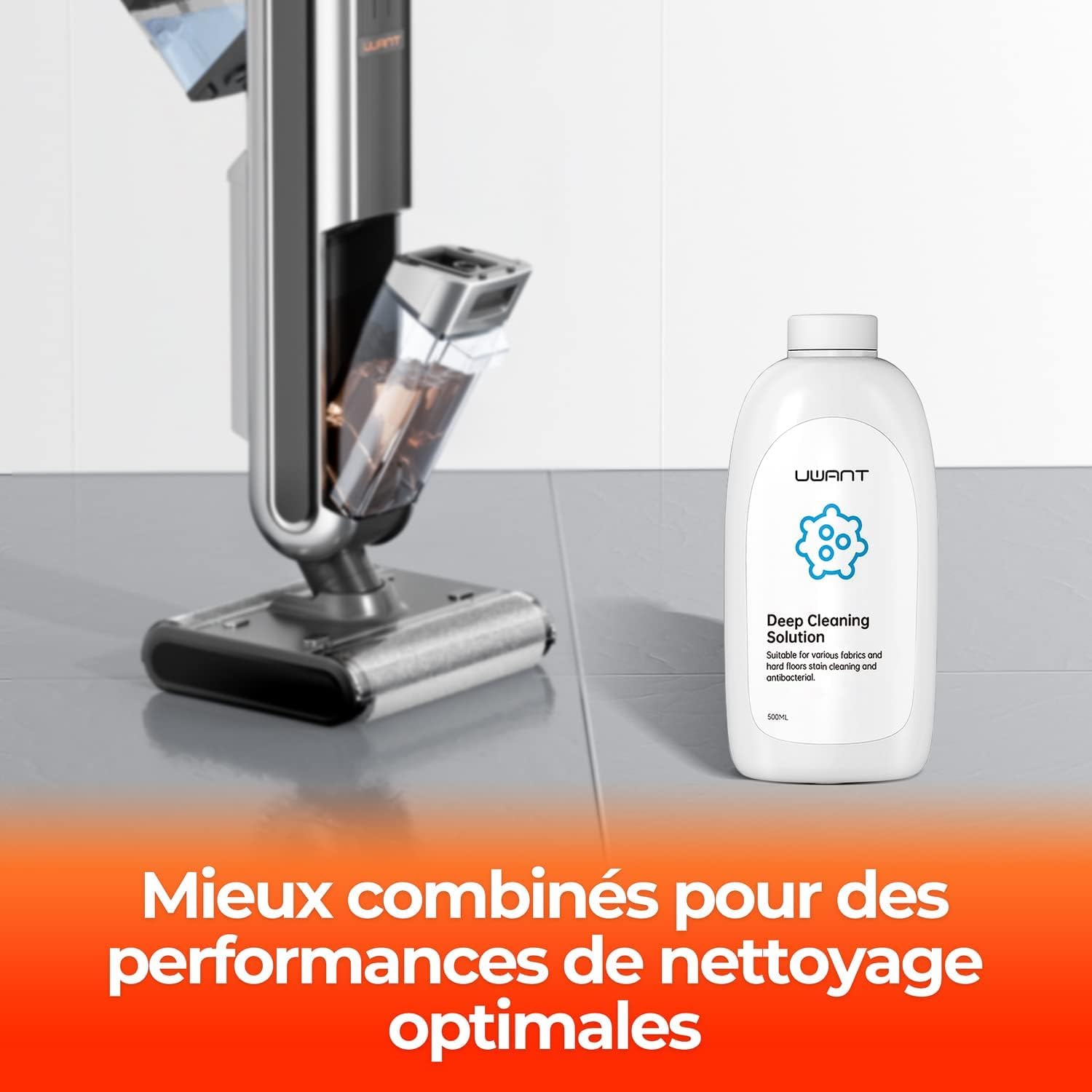 Solución de limpieza multi-superficie UWANT para mascotas 500 ml | Para la serie B100. Limpieza profunda de manchas persistentes