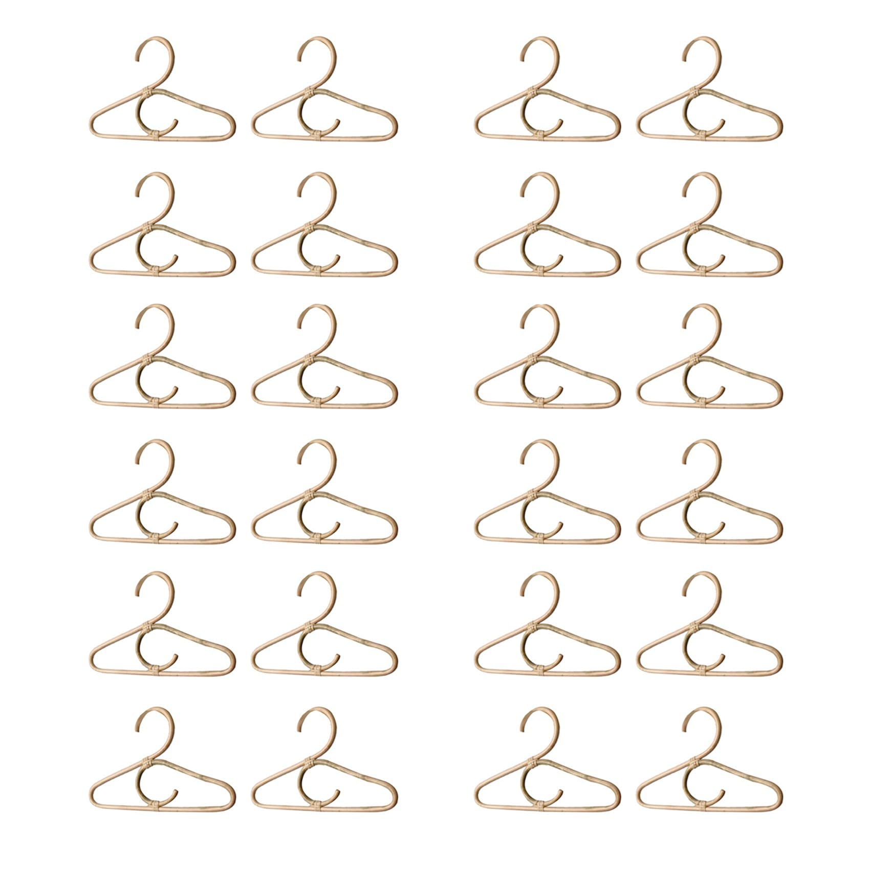 Hndhbfgrt 24Pcs Rattan Clothes Hanger Nordic Style Kids Garments Organizer Rack Children Hanger Kids Room Decor Hangers