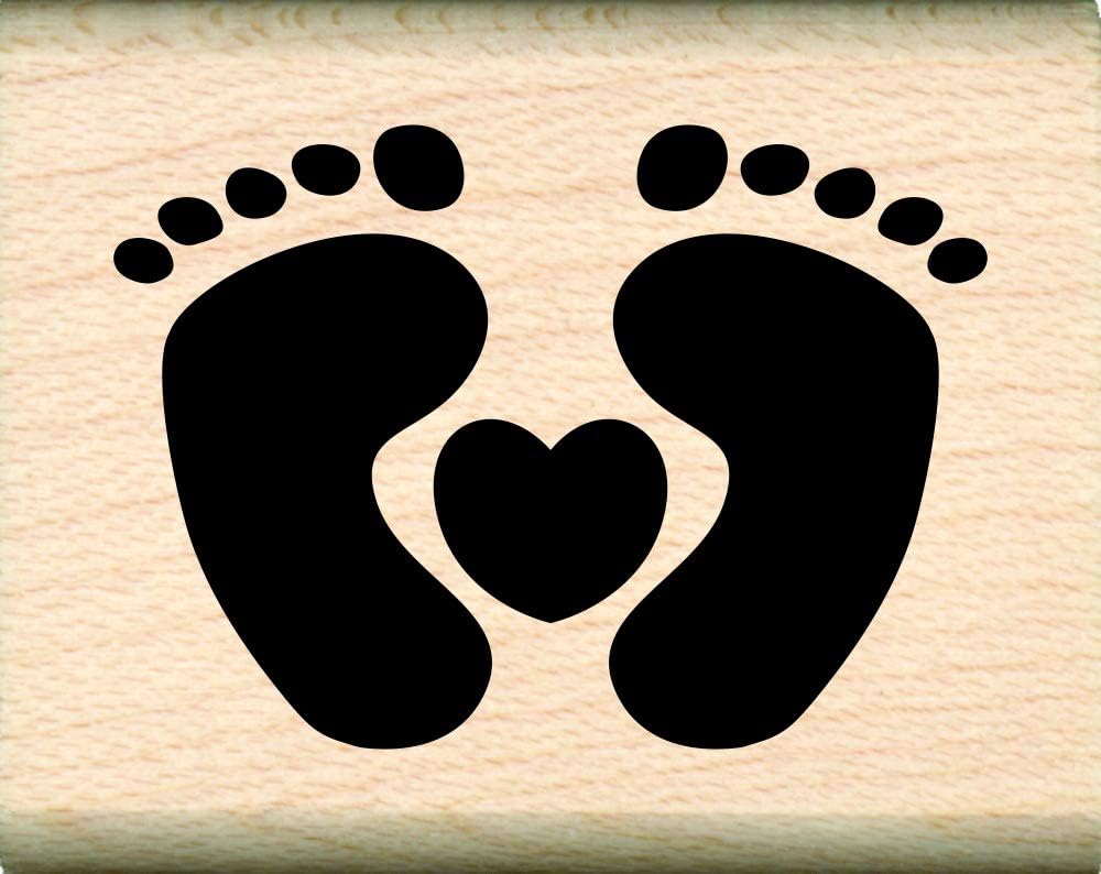 Stamps by Impression Baby Feet Rubber Stamp (Small Heart with Feet) 0.75" x 1"