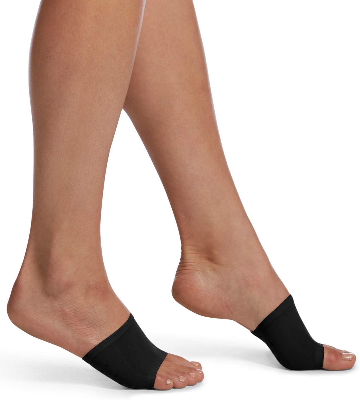 HUE Women's Open Toe Slide Sandal Liner Sock, 2 Pair Pack