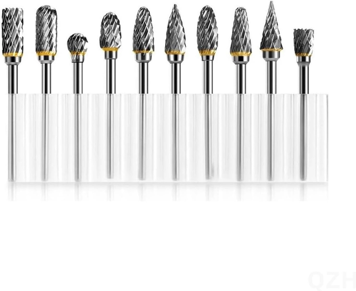 10 PCs 1/8" Shank Tungsten Carbide Rotary Tool Burr Double Cut Rotary Tools Electric Grinding(2 Pack)