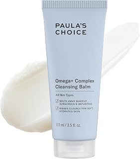 Omega Complex Face Cleansing Balm, Double Cleanse Face Wash & Gentle Daily Makeup Remover, Suitable for Dry & Sensitive Skin, Mineral Oil-Free, & Fragrance-Free, 3.5 Fl Oz